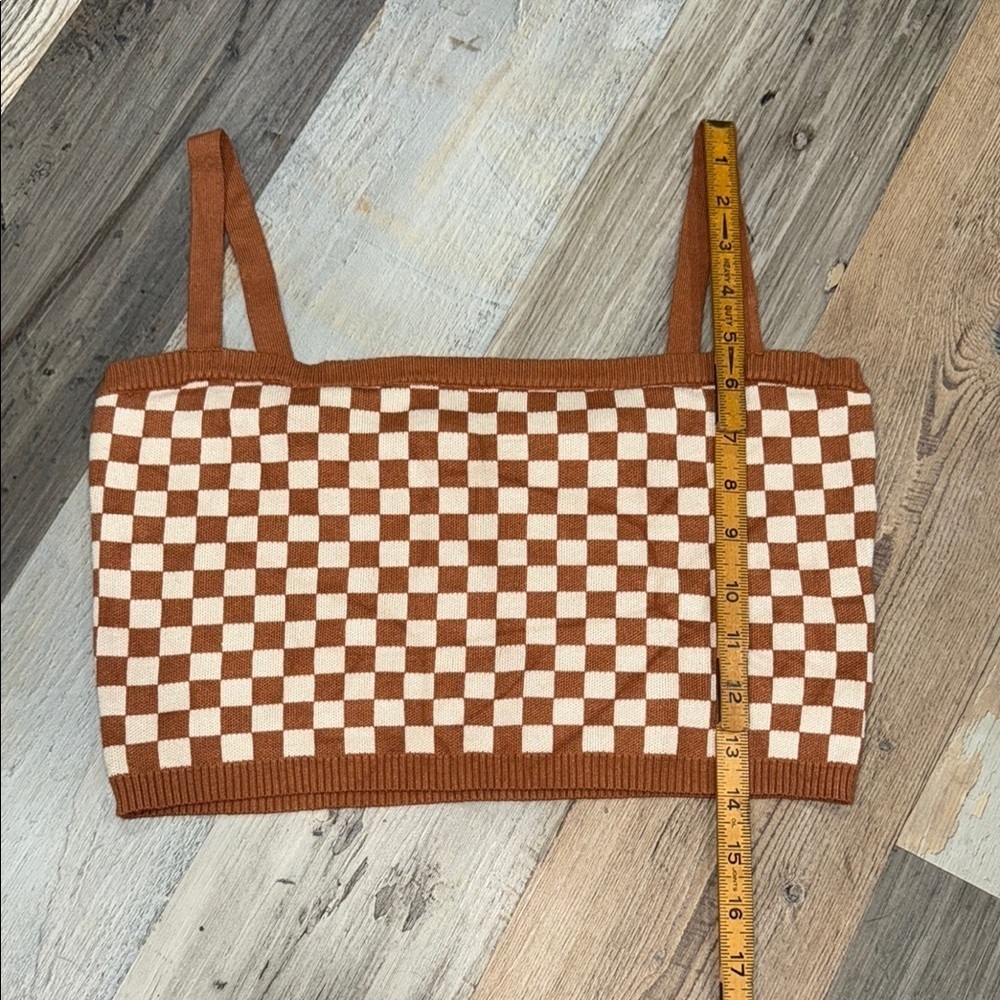12th Tribe Checkered Crop Top - Picture 2 of 5